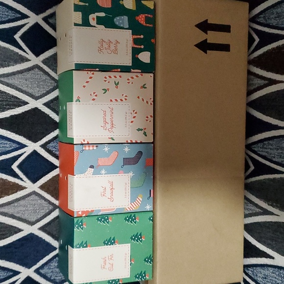 Other - Set of 4 Christmas Themed Scented Candles 3.5 oz Each 3" tall x 2 1/4" diameter